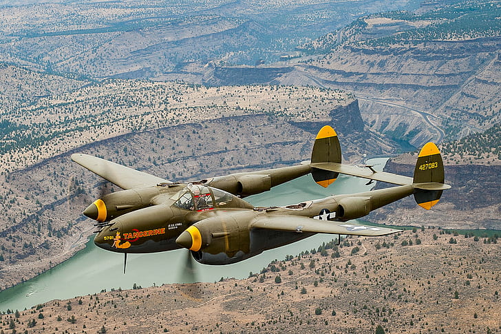 flight, fighter, Lightning, P-38, HD wallpaper