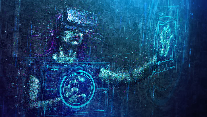 الفن الرقمي ، التجريدي ، الواقع الافتراضي، خلفية HD