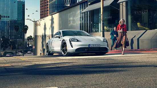 Porsche, Taycan, coche eléctrico, Fondo de pantalla HD HD wallpaper
