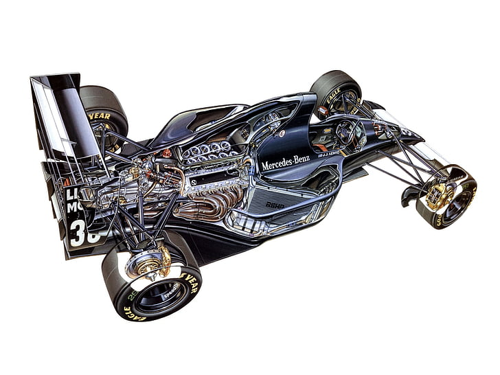 1993, c12, cutaway, motore, formula, ilmor, interni, corsa, racing, sauber, v10, Sfondo HD