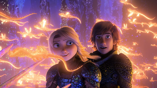 Film, How to Train Your Dragon: The Hidden World, Astrid (How to Train Your Dragon), Hiccup (How to Train Your Dragon), HD tapet HD wallpaper