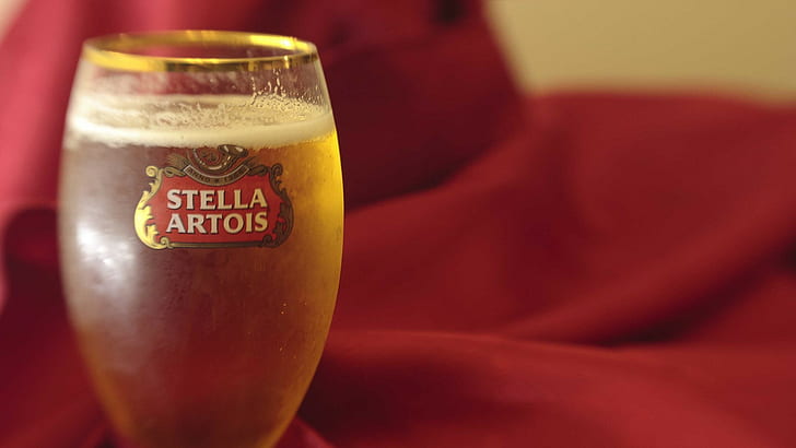 beer, drink, Stella Artois, drinking glass, HD wallpaper