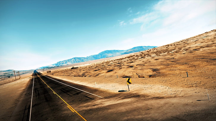 Desierto, carretera, paisaje, camino, Fondo de pantalla HD