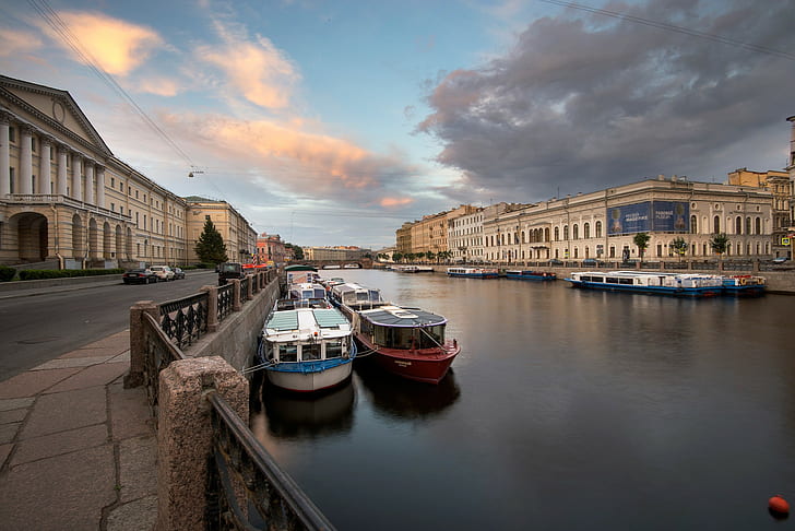 Saint-Pétersbourg, la rivière Fontanka, Saint-Pétersbourg, la rivière Fontanka, Fond d'écran HD