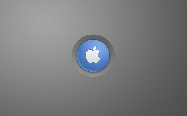 Bleu pomme Apple Bleu foncé Technologie Apple HD Art, Bleu, gris, pomme, blanc, Fond d'écran HD