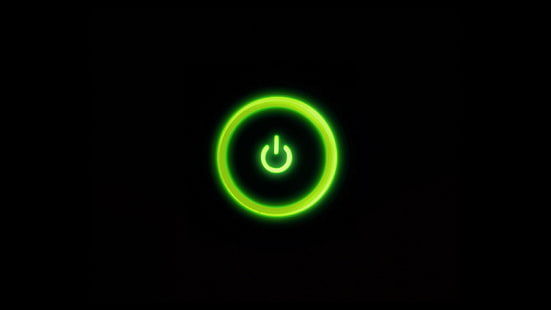 Ilustración del botón de encendido, botones de encendido, fondo simple, minimalismo, negro, verde, Fondo de pantalla HD HD wallpaper