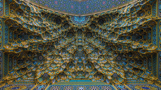 iran, architecture, symmetry, pattern, texture, art, islam, HD wallpaper HD wallpaper