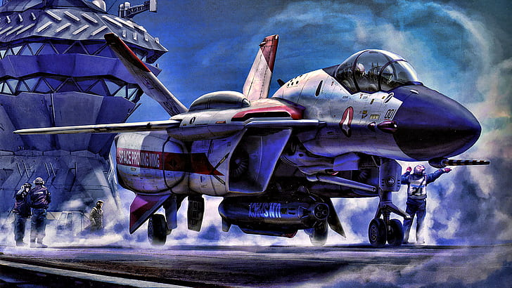 Arte de aeronaves de caça, avião de combate cinza e preto, caça, aeronaves, aviões e aviões, HD papel de parede