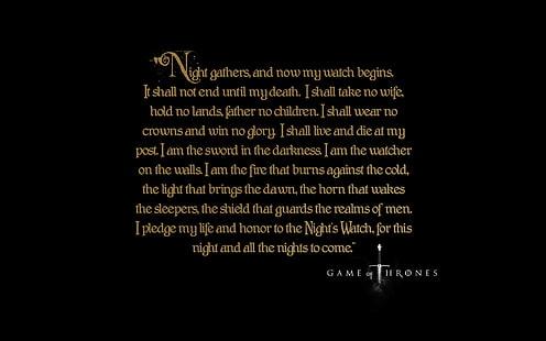 Game of Thrones quote, Game of Thrones, quote, Night's Watch, HD wallpaper HD wallpaper