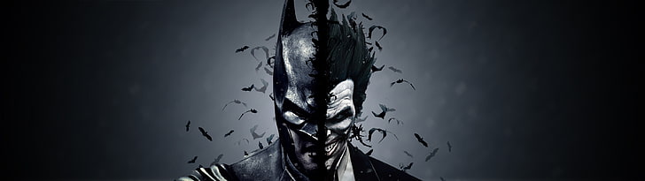 Batman Begins, Joker, affichage multiple, deux moniteurs, Fond d'écran HD