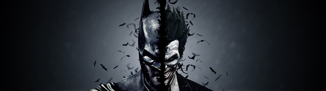 Batman Begins, Joker, wiele wyświetlaczy, dwa monitory, Tapety HD HD wallpaper