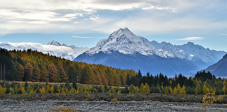 Mountains, Aoraki/Mount Cook, Fall, Landscape, Mountain, South Island (New Zealand), Southern Alps, HD wallpaper
