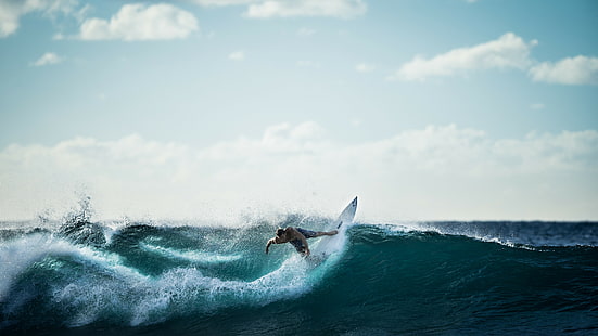 Wellen, Surfen, Meer, Himmel, HD-Hintergrundbild HD wallpaper