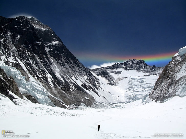 snow, mountains, Mount Everest, landscape, nature, HD wallpaper