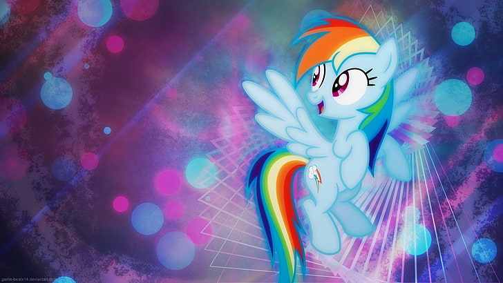 Ilustração de My Little Pony, Programa de TV, My Little Pony: A amizade é mágica, My Little Pony, Rainbow Dash, Vector, HD papel de parede