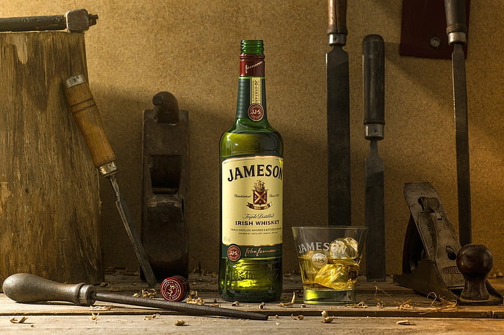 Jedzenie, alkohol, irlandzka whiskey Jameson, whisky, Tapety HD