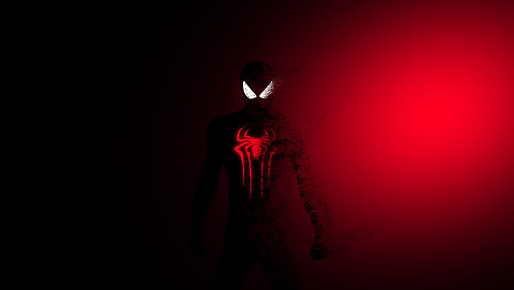 artwork, digital art, Spider-Man, Marvel Comics, superhero, red, HD wallpaper