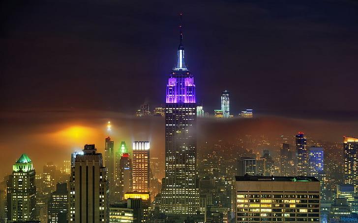 One World Trade Center, ธรรมชาติ, แสงไฟ, ตอนเย็น, ทิวทัศน์ของเมือง, ธรรมชาติและทิวทัศน์, วอลล์เปเปอร์ HD