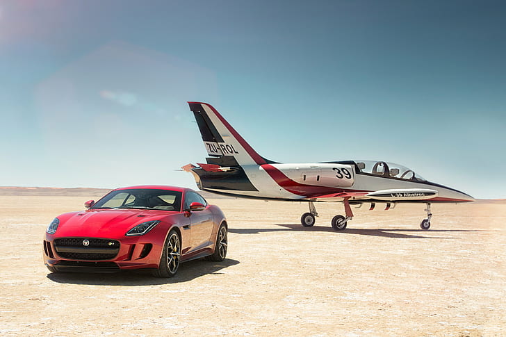 2014, awd, coupe, f-type-r, jaguar, jet, supercar, HD wallpaper