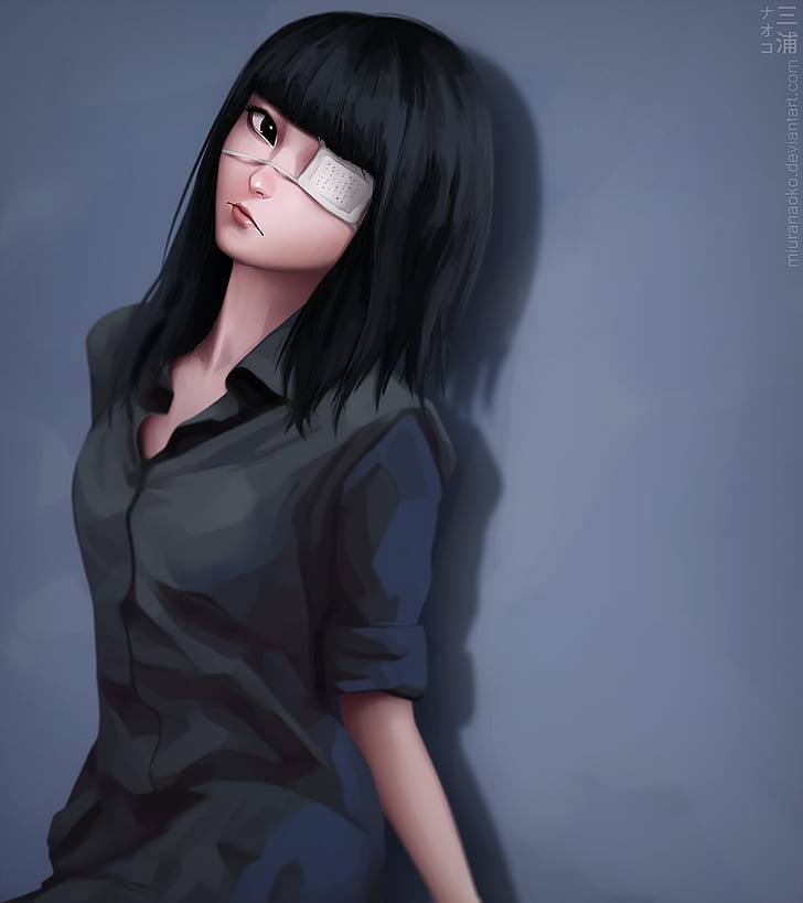 Tokyo Ghoul, parches, chicas anime, anime, cabello negro, cabello corto,  Fondo de pantalla HD | Wallpaperbetter