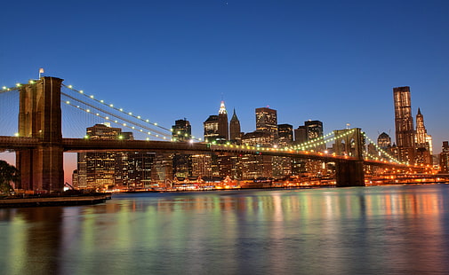 Brooklyn Bridge USA, Brooklyn Bridge, New York, Vereinigte Staaten, New York, Brücke, Brooklyn, HD-Hintergrundbild HD wallpaper