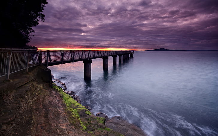 Steigende Dunkelheit, Auckland Neuseeland, Wolken, Natur, Neuseeland, Ozean, Himmel, HD-Hintergrundbild