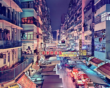 Cina, kota, Asia, lanskap kota, arsitektur, bangunan, Hong Kong, perkotaan, Wallpaper HD HD wallpaper