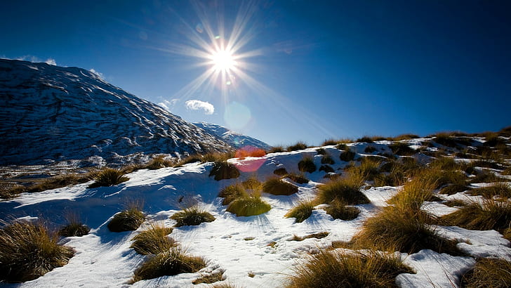 Солнце Солнечный свет Снег Зима HD, природа, солнечный свет, снег, зима, солнце, HD обои