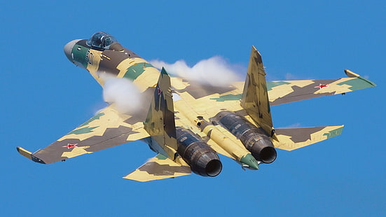fighter, jet, militär, ryssland, ryska, su 35, su35, sukhoi, HD tapet HD wallpaper
