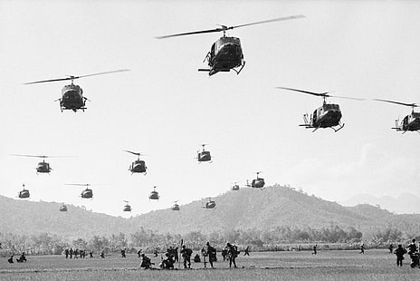 العسكرية والقوات الجوية حرب فيتنام والمروحيات والتاريخ، خلفية HD HD wallpaper