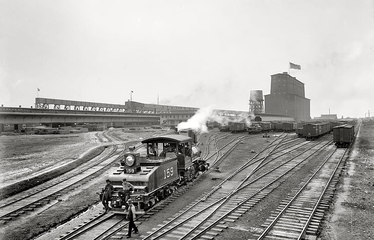 retro, train, USA, New Orleans, Louisiana, 1900-the year, Elevator, HD wallpaper