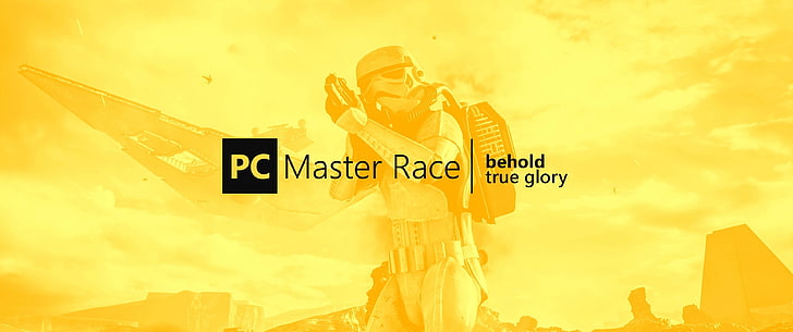 PC Master Race, компютърни игри, Storm Troopers, Star Destroyer, HD тапет