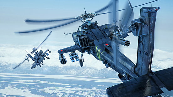 svart och grå RC-helikopter, helikoptrar, Boeing AH-64 Apache, AH-64 Apache, HD tapet HD wallpaper