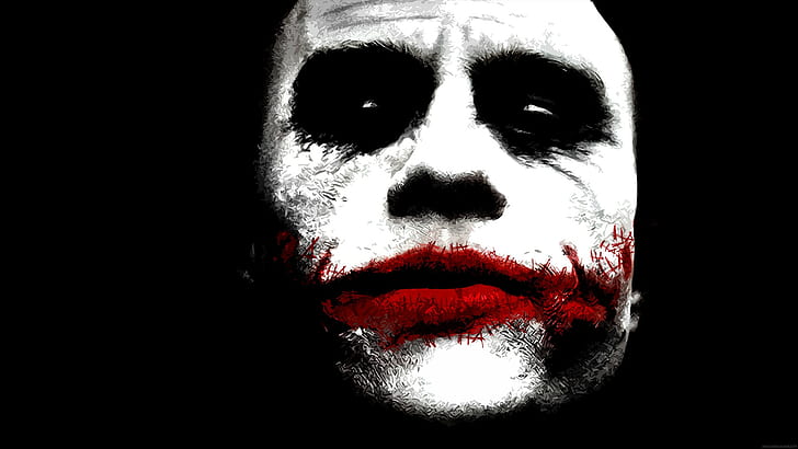 Batman The Dark Knight Joker Wajah HD, mural joker, film,, gelap, batman, wajah, ksatria, joker, Wallpaper HD