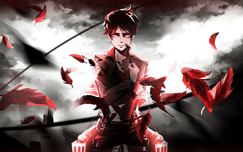 Shingeki no Kyojin, Eren Jeager, anime, HD papel de parede HD wallpaper
