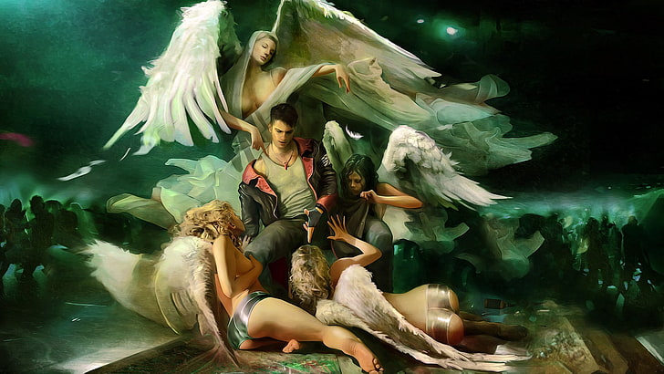 илюстрация на ангел, Devil May Cry, DmC: Devil May Cry, Dante, ъгъл, видео игри, ангел, HD тапет