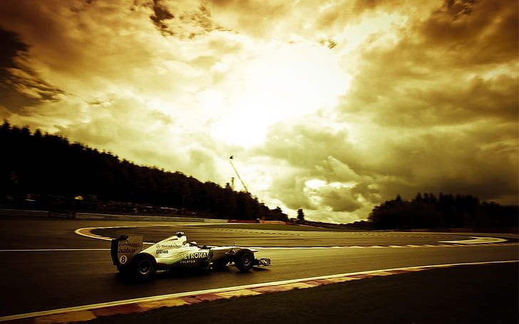 Race Car Formula One F1 Clouds Race Track HD, cars, car, clouds, race, track, f1, one, formula, HD wallpaper