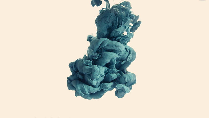 Tinte und Wasser rauchen HD, Alberto Seveso, blau, Wolke, Tinte, Rauch, Wasser, gelb, HD-Hintergrundbild
