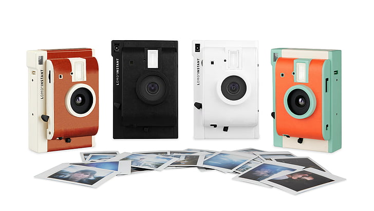 four assorted-color instant cameras with photos, Lomo'Instant Automat, Photokina 2016, review, Lomography, print, HD wallpaper