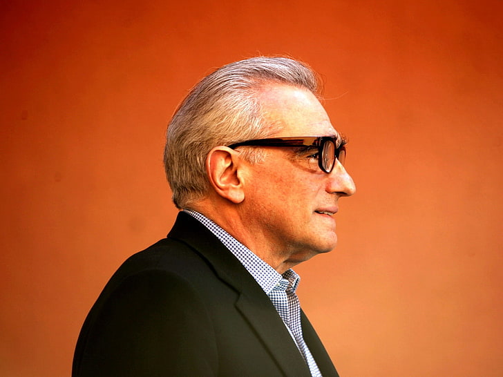 Schwarze Reversanzugjacke für Herren, Martin Scorsese, Brille, graues Haar, HD-Hintergrundbild