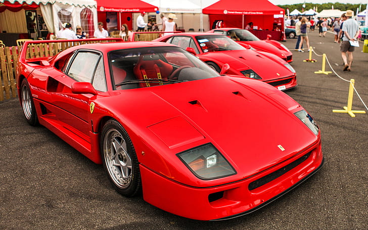 Ferrari F40 Red HD, автомобили, червено, ferrari, f40, HD тапет