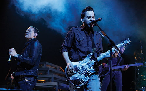 мъжка черна риза с яка на копчета, Linkin Park, HD тапет HD wallpaper