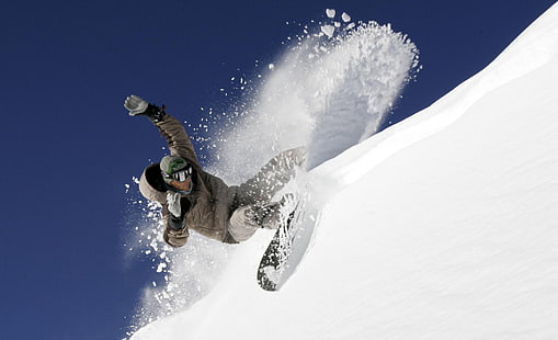 esquí, nieve, snowboard, snowboard, deportes, invierno, Fondo de pantalla HD HD wallpaper