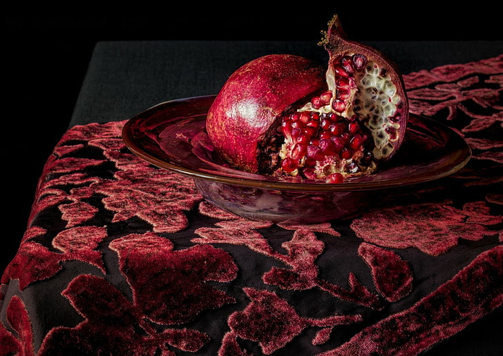 Fruits, Pomegranate, Fruit, Still Life, HD wallpaper