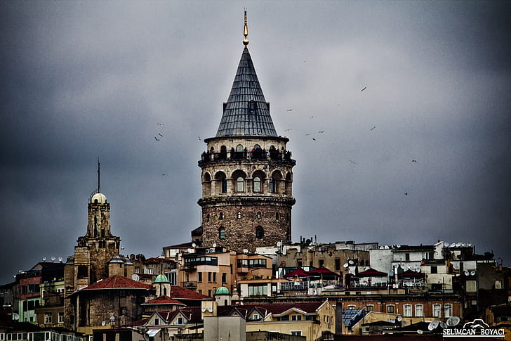 Galata Kulesi, galata bridge, galata, Istanbul, Turkey, HD wallpaper