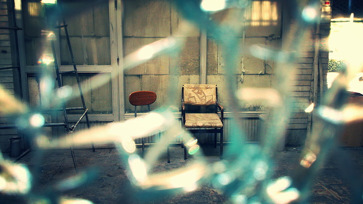 krzesło, Broken Heart, rozbite szkło, Tapety HD