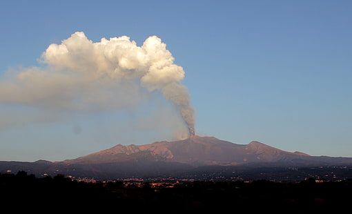 volcán marrón, volcán, monte etna, sicilia, magnitud, terremoto, norte de california, Fondo de pantalla HD HD wallpaper
