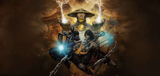  Mortal Kombat, Raiden (Mortal Kombat), Scorpion (Mortal Kombat), Sub-Zero (Mortal Kombat), HD wallpaper HD wallpaper