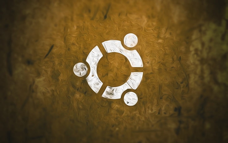 okrągły biały clipart, brązowy, symbole, streszczenie, Ubuntu, Tapety HD