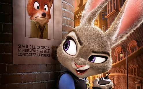 Zootopia Poster, Judy Hopps Zootopia, Movies, Hollywood Movies, hollywood, animated, 2015, HD wallpaper HD wallpaper